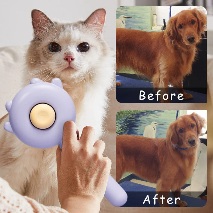 2-in-1 Pet Grooming Solution: Cat and Dog Deshedding Brush with Massaging Comfort and Scratching Fun