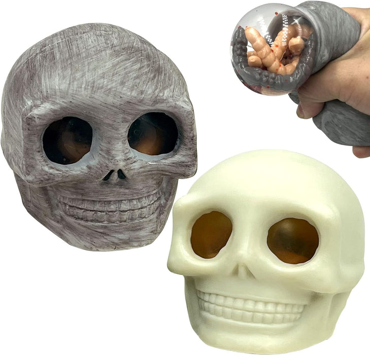Panamanta Skull Squeeze Toy for Halloween Squishy Fidget Toys Halloween Squishy Gift Toys, 2 Pack
