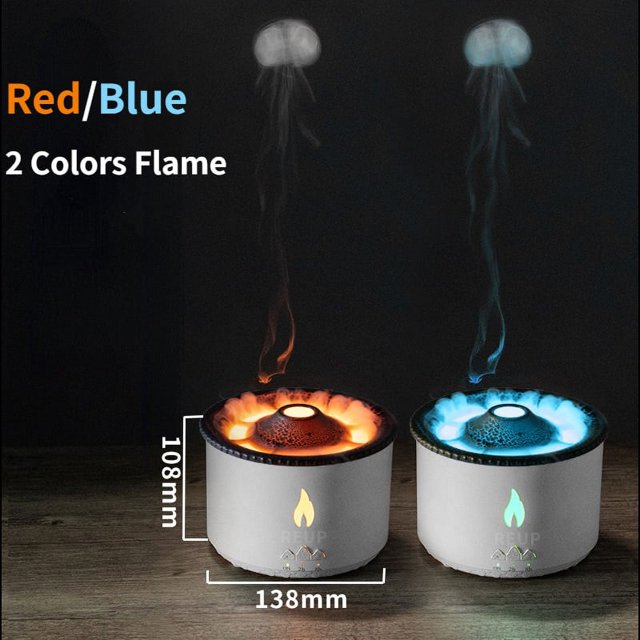 Volcanic Flame Aroma Diffuser Essential Oil 360ml USB Portable Air Humidifier with Smoke Ring Night Light Lamp Fragrance