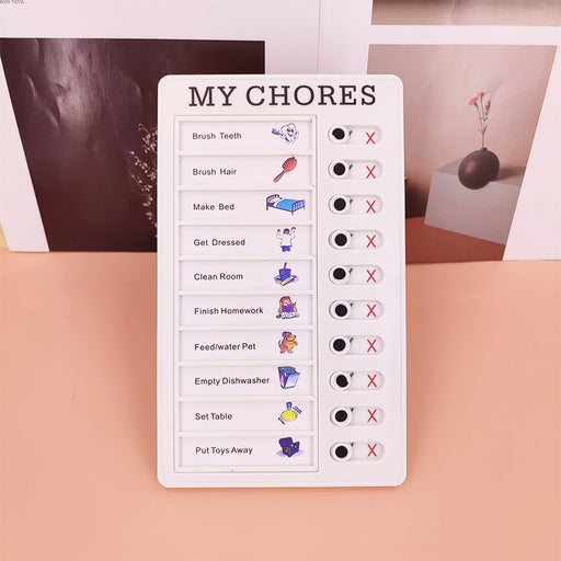 A stylish chore chart with colorful sections for easy organization.