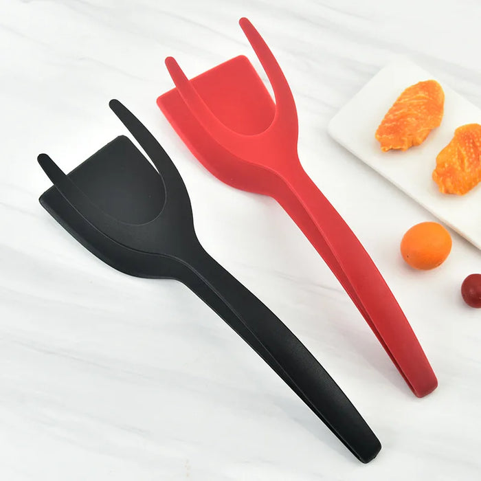 2 in 1 Grip and Flip Spatula for Eggs, Egg Flipper Spatula Silicone Egg Tong Kitchen Cooking Tool