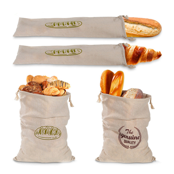 Linen Bags for homemade breads and loaves, for use in loaf storage 4 Reusable Linen Bags in a Pack, Natural Storage for Bakery and Artisan Breads Gift for bakers, bread makers, and housewarming