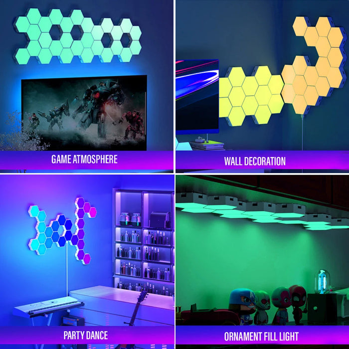 RGB Bluetooth LED Hexagon Light Indoor Wall Lights